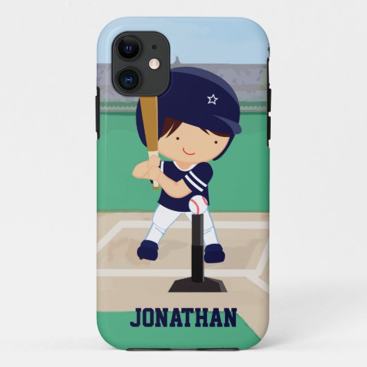 Aangepaste Cute Baseball cartoon player Case-Mate iPhone Case (Achterkant)