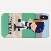 Aangepaste Cute Baseball cartoon player Case-Mate iPhone Case (Achterkant (horizontaal))