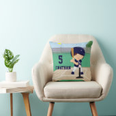 Aangepaste Cute Baseball cartoon player Kussen (Stoel)