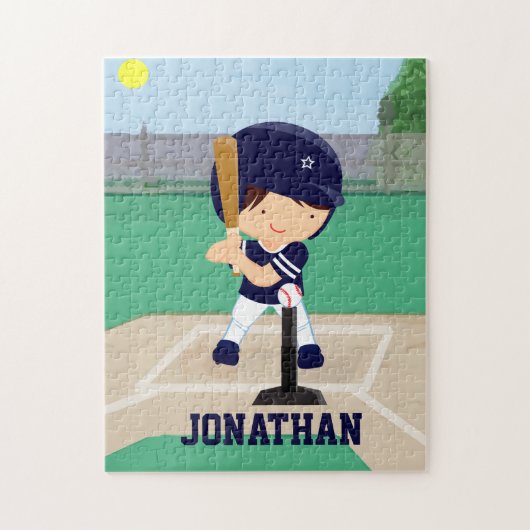 Aangepaste Cute Baseball cartoon player Legpuzzel (Verticaal)