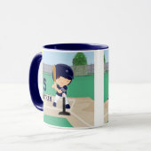 Aangepaste Cute Baseball cartoon player Mok (Voorkant links)