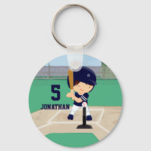 Aangepaste Cute Baseball cartoon player Sleutelhanger