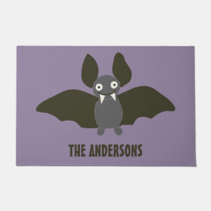 Aangepaste Cute Bat Cartoon Smoky Paars Deurmat
