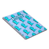 Aangepaste Cute Blue Dinosaur Notitieboek (Rechterzijde)