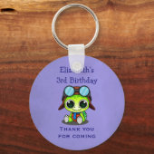 Aangepaste Cute Chibi Turtle Birthday Favor Sleutelhanger (Voorkant)