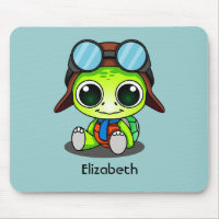 Aangepaste Cute Chibi Turtle in Aviator Pet