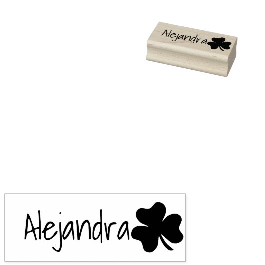 Aangepaste Cute Cloverleaf Clover Name Custom Rubberstempel (Gestempeld)