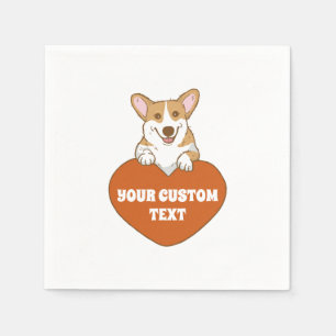 Aangepaste Cute Corgi Puppy Dog Servet