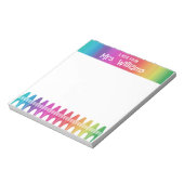 Aangepaste Cute Crayon Rainbow Teacher Blocnote (Gedraaid)