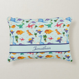 Aangepaste Cute Dinosaurs Blue Boy Baby Accent Kussen