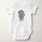Aangepaste Cute Elephant en Baby Romper (Achterkant)