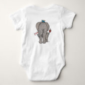Aangepaste Cute Elephant en Baby Romper (Achterkant)