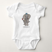 Aangepaste Cute Elephant en Baby Romper (Voorkant)