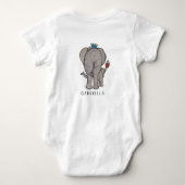 Aangepaste Cute Elephant en Baby Romper (Achterkant)