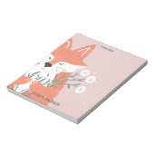 Aangepaste Cute Fox met bloemen Notitieblok (Gedraaid)