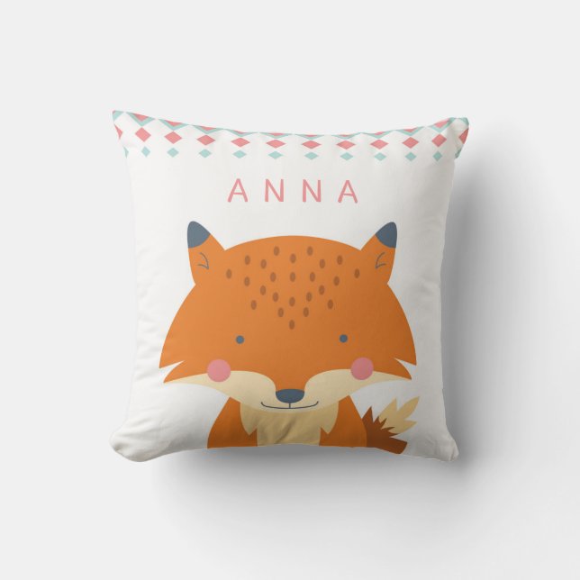 Aangepaste Cute Fox Pillow Kussen (Voorkant)