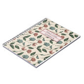 Aangepaste Cute Green Red Waterverf Floral Notitieboek (Linkerzijde)
