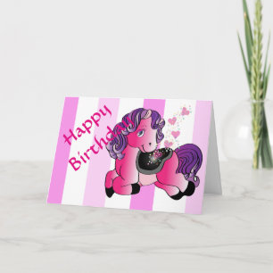 Aangepaste Cute happy little cartoon pony Kaart