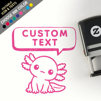 Aangepaste Cute Kawaii Chibi Axolotl Spraakballon Zelfinktende Stempel