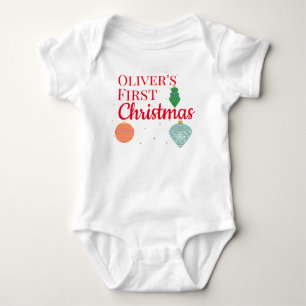 Aangepaste Cute Kawaii Ornament Baby Eerste Kerstm Romper