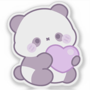 Aangepaste Cute Kawaii Pastel Paarse Panda met Har Sticker