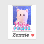 Aangepaste Cute Kawaii Pink Blue Plushie Power Sticker (Vel)