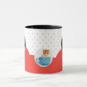 Aangepaste Cute Kittens en Rode Harten Patroon  Mok (Midden)