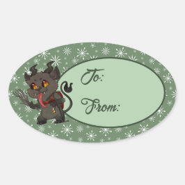 Aangepaste Cute Krampus Oval Sticker