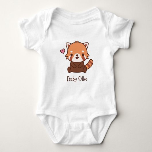Aangepaste Cute Little Red Panda Romper (Voorkant)