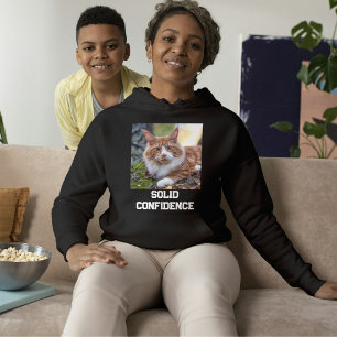 Aangepaste Cute Maine Coon Kat Op Zwarte Witte Tek Hoodie