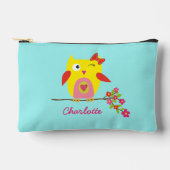 Aangepaste Cute Owl Yellow Pink Illustratie Etui (Voorkant)
