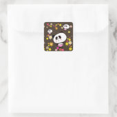 Aangepaste Cute Panda baby Vierkante Sticker (Tas)
