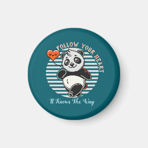 Aangepaste "Cute Panda "Follow Your Heart"" Magneet