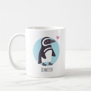 Aangepaste Cute Penguin Vriendin Koffiemok