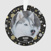 Aangepaste Cute Pet Foto 1e Kerstmis Op Sneeuwvlok Ornament (voorkant)