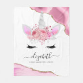 Aangepaste Cute Pink Kinder Unicorn Fleece Deken (Voorkant)