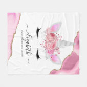 Aangepaste Cute Pink Kinder Unicorn Fleece Deken (Voorkant (Horizontaal))