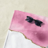 Aangepaste Cute Pink Kinder Unicorn Strandlaken (In situ)