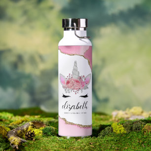 Aangepaste Cute Pink Kinder Unicorn Waterfles