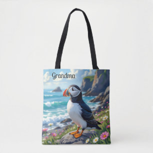Aangepaste Cute Puffin on the Seashore-thema Draagtas