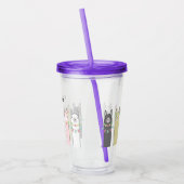 Aangepaste Cute Retro Colorful Llamas Acryl Drinkbeker (Links)