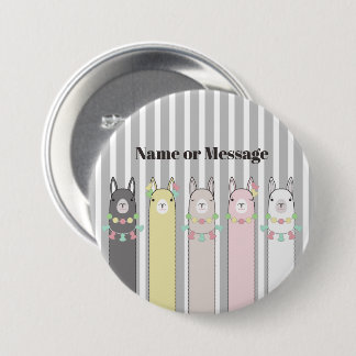 Aangepaste Cute Retro Colorful Llamas Ronde Button 7,6 Cm