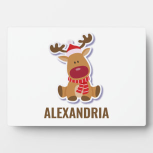 Aangepaste cute Rudolph rendier Kerstman Kerstmis Fotoplaat
