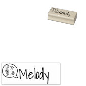 Aangepaste Cute Simple Treble Clef Symbol Name Rubberstempel (Gestempeld)