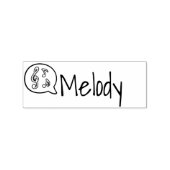 Aangepaste Cute Simple Treble Clef Symbol Name Rubberstempel (Afrduk)