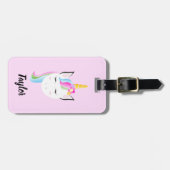 Aangepaste Cute Unicorn Bagagelabel (Voorkant horizontaal)