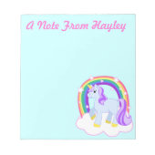 Aangepaste Cute Unicorn Note Pad Notitieblok (Voorkant)