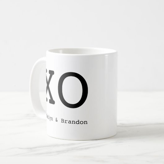 Aangepaste Cute XO Hugs & Kisses Koffiemok (Voorkant links)