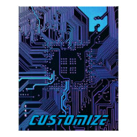 Aangepaste Cyber Blue PCB-printplaat Tech Art