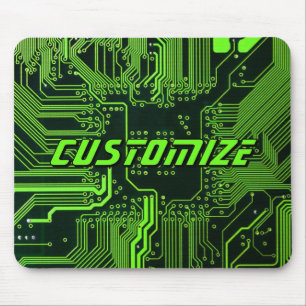 Aangepaste Cyber Groen PCB Printplaat Tech Kunst Muismat